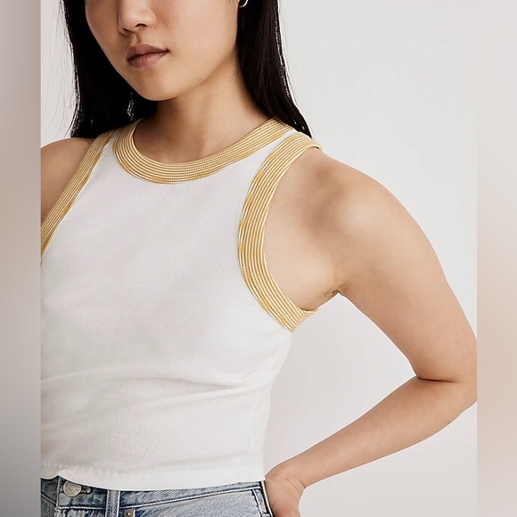 Madewell Rib Cutaway Crop Tank - Picture 2 of 6